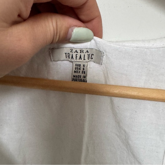 Zara White Lace Tank Top Crop Blouse | Boho Festival Sheer Embroidered S - Picture 7 of 7